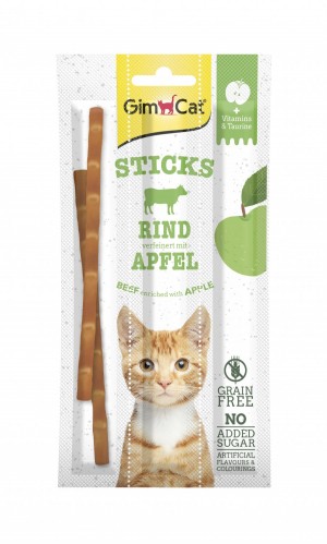 Ласощі GimCat Superfood Duo-Sticks для котів, яловичина та яблука, 3 шт