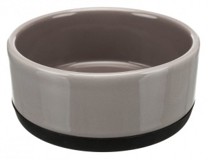 Миска для собак Trixie керамічна з резиновою основою, сіра, 0,4 л, 12 см