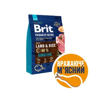 ����� ���� Brit Premium Dog Sensitive Lamb ��� ����� � �������� ����������, � �����, 3 ��