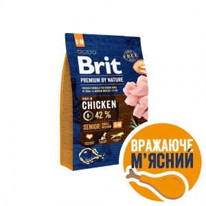 ����� ���� Brit Premium Dog Senior S+M ��� �������� ����� ����� � �������� ����, � ������, 3 ��