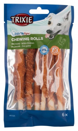 Ласощі Trixie Denta Fun Chewing Rolls для собак Паличка для чищення зубів з куркою 12 см 70 г 6 шт