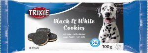 Ласощі Trixie для собак Black & White печиво з куркою 100 г 4 шт d-4 см