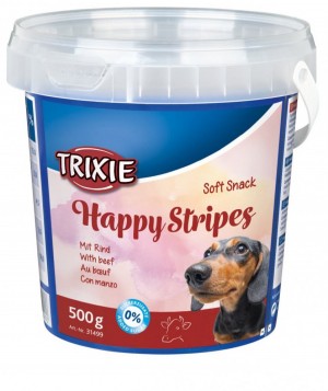 Ласощі Trixie Soft Snack Happy Stripes для собак з яловичиною відро пластик 500 г