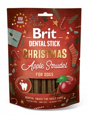 Ласощі для собак Brit Dental Stick Christmas Apple Strudel різдвяний яблучний штрудель 7 шт 251 г