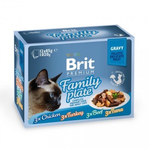 ���� ������� ����� Brit Premium Cat Pouches �ѳ����� ������, ���� � ���� ��� ����, ����� �� 4 �����, 12 ��. � 85 �