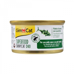 Вологий корм GimCat Shiny Cat Superfood для котів, тунець та цукіні, 70 г