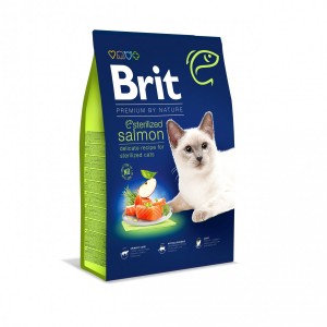 ����� ���� Brit Premium Cat by Nature Sterilized Salmon ��� ������������� ����, � �������, 8 ��