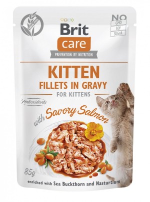 ���� ������� ��� ������� Brit Care Cat Fillets in Gravy with Savory Salmon ���� � ���� � �������, ����, 85 �