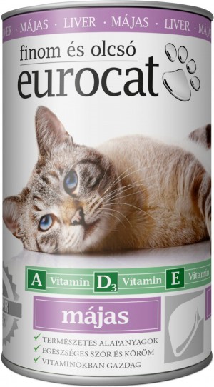 Корм вологий EuroCat Liver для котів шматочки в желе з печінкою 415 г