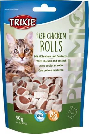 Ласощі Trixie Premio Fish Chicken Rolls для котів роли з куркою та рибою 50 г