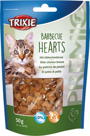 Ласощі Trixie Premio Barbecue Hearts для котів сердечка з куркою 50 г
