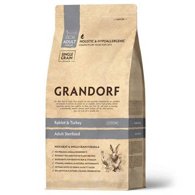 Grandorf CAT ADULT STERILISED Rabblt & Turkey ����� ���� ������ �� ������� ��� ������������� ���� 0.4��