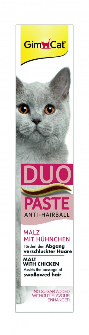 ����� ��� ���� � �������� ���������� GimCat DUO PASTE Anti-hairball malt with chicken ����� �� �����, 50 �
