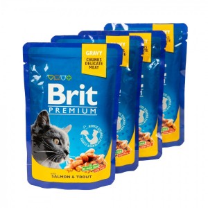 ���� ������ 3+1 ��� ���� Brit Premium Cat pouch � ������� � �������,  4 � 100�