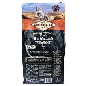 ����� ���� Carnilove Fresh Ostrich & Lamb ��� �������� ����� ������ ����, ���� �� ������, 6 ��